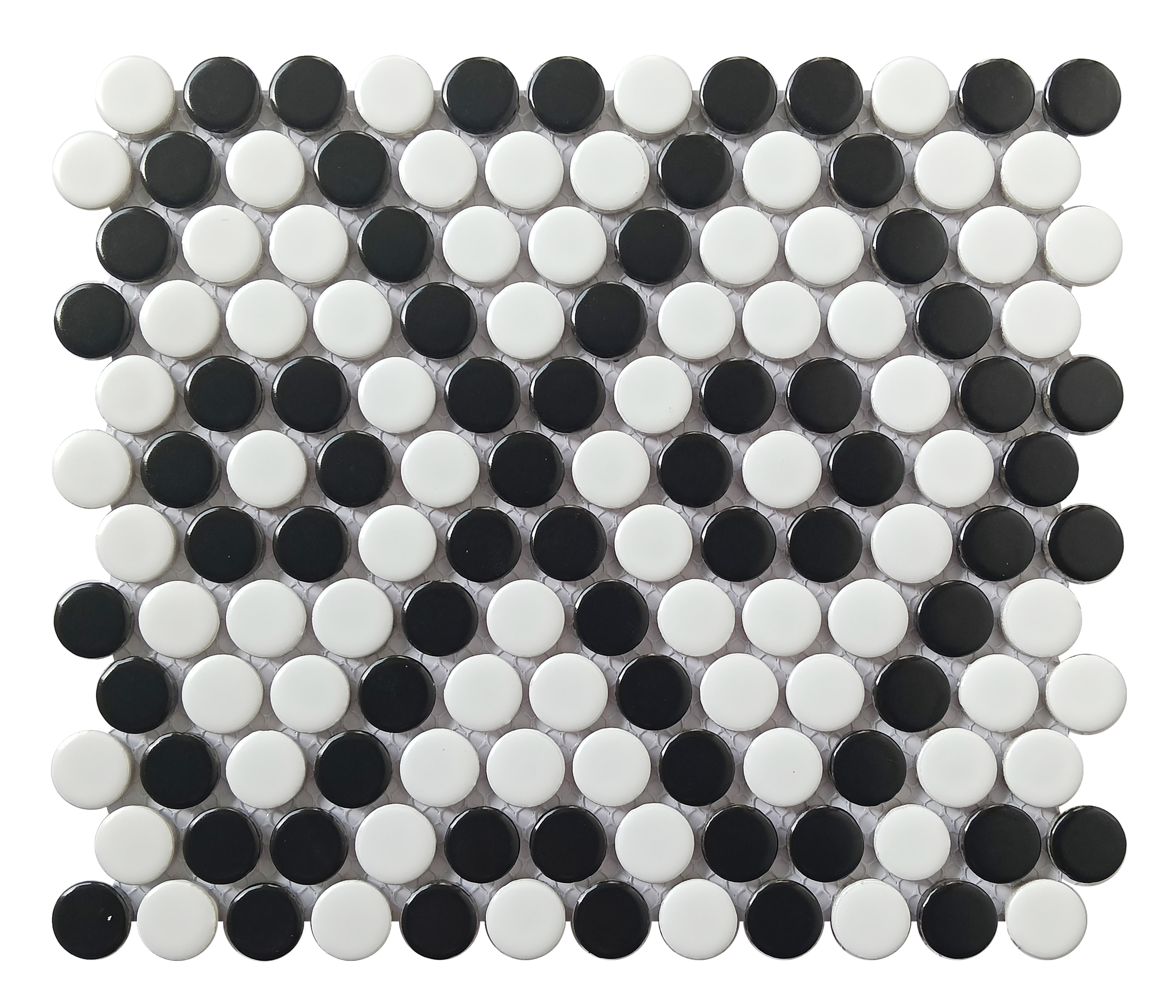 Black & White Matte Mix Penny Round